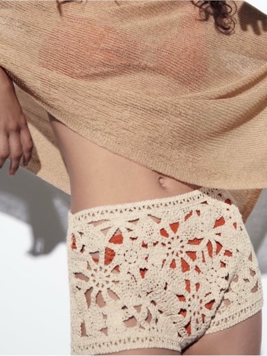 Zara Pants - Zara NWOT Ecru Crochet Shorts